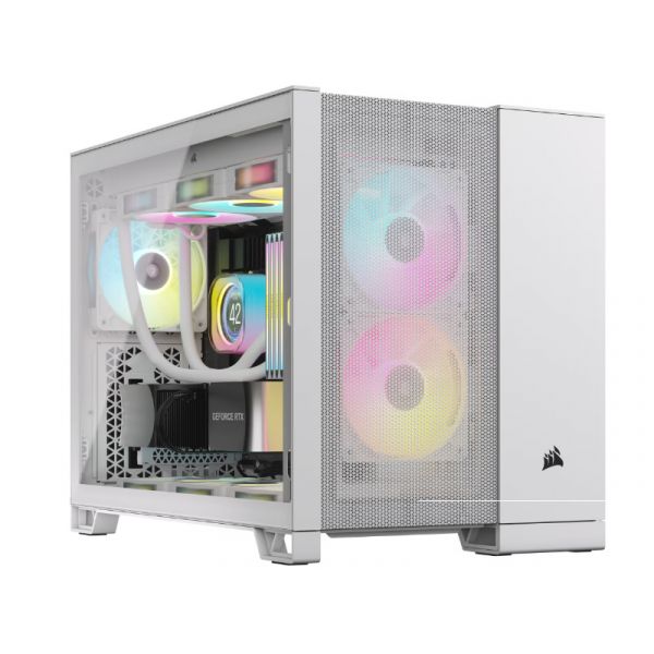 CORSAIR 2500D AIRFLOW Edzett Üveg PC Ház Tápegység nélkül (CC-9011264-WW) fehér
